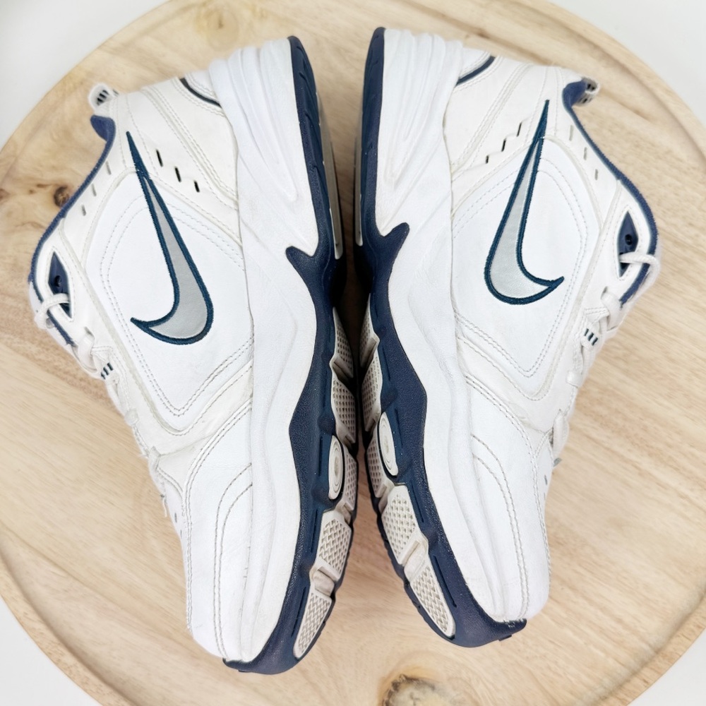 Nike Air Monarch IV 4E Wide Fit Workout Sneakers White Blue‎ Mens 8 416355-102 - Picture 5 of 11